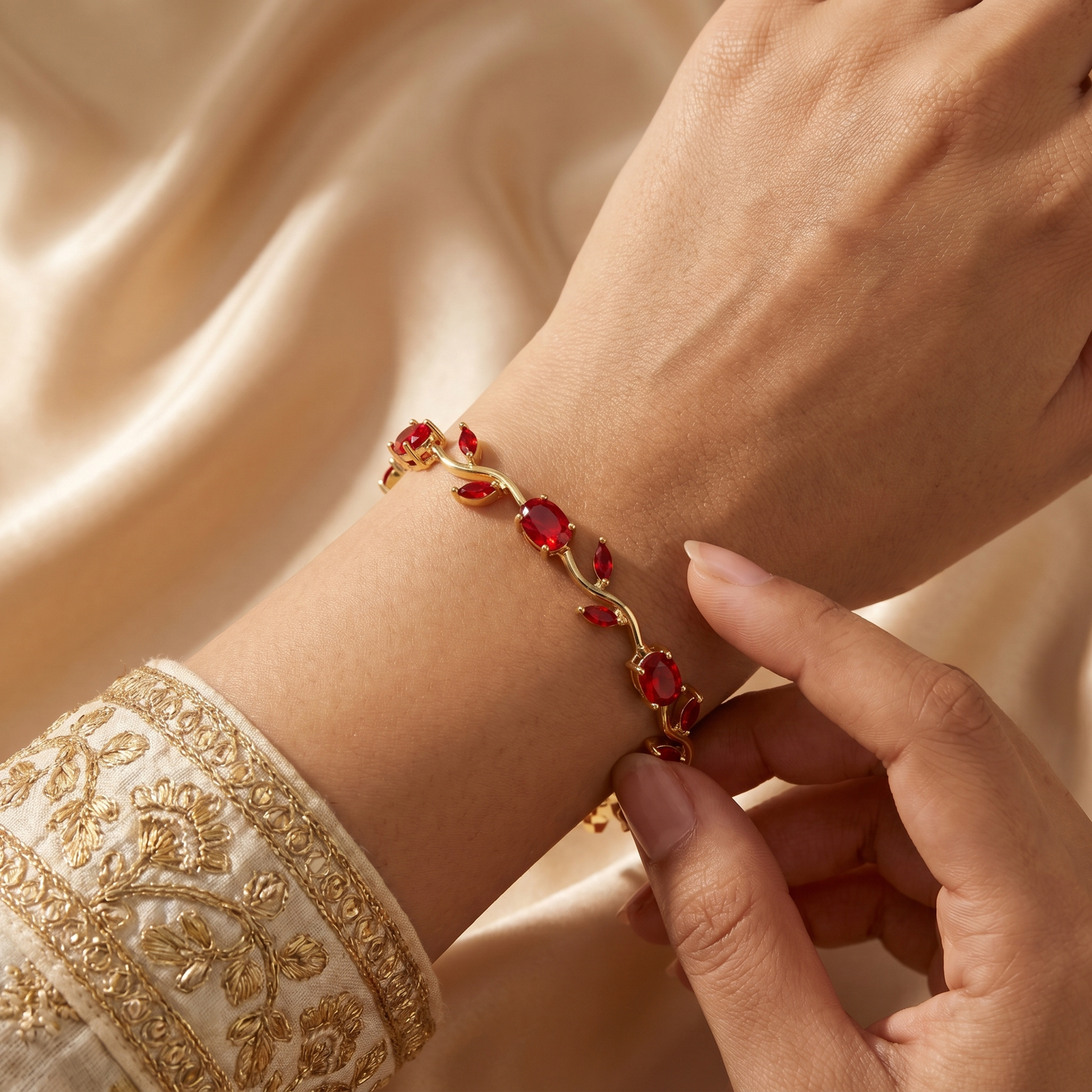 Tulip Floral Bracelet -18K Coquette Flower Bracelet