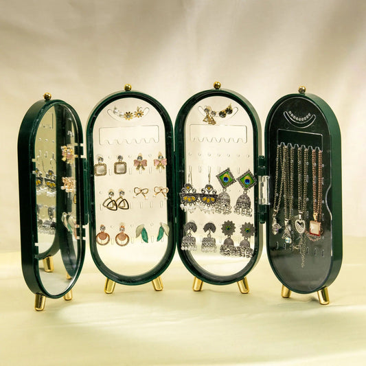 Viral 3-fold elegant Green Jewellery box -2