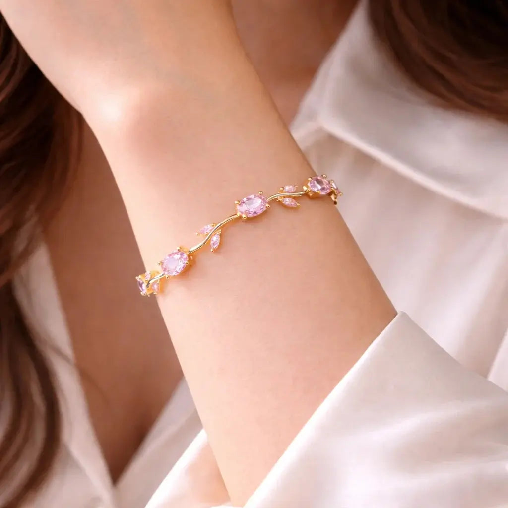 Ring Watch + Tulip Floral Bracelet Combo