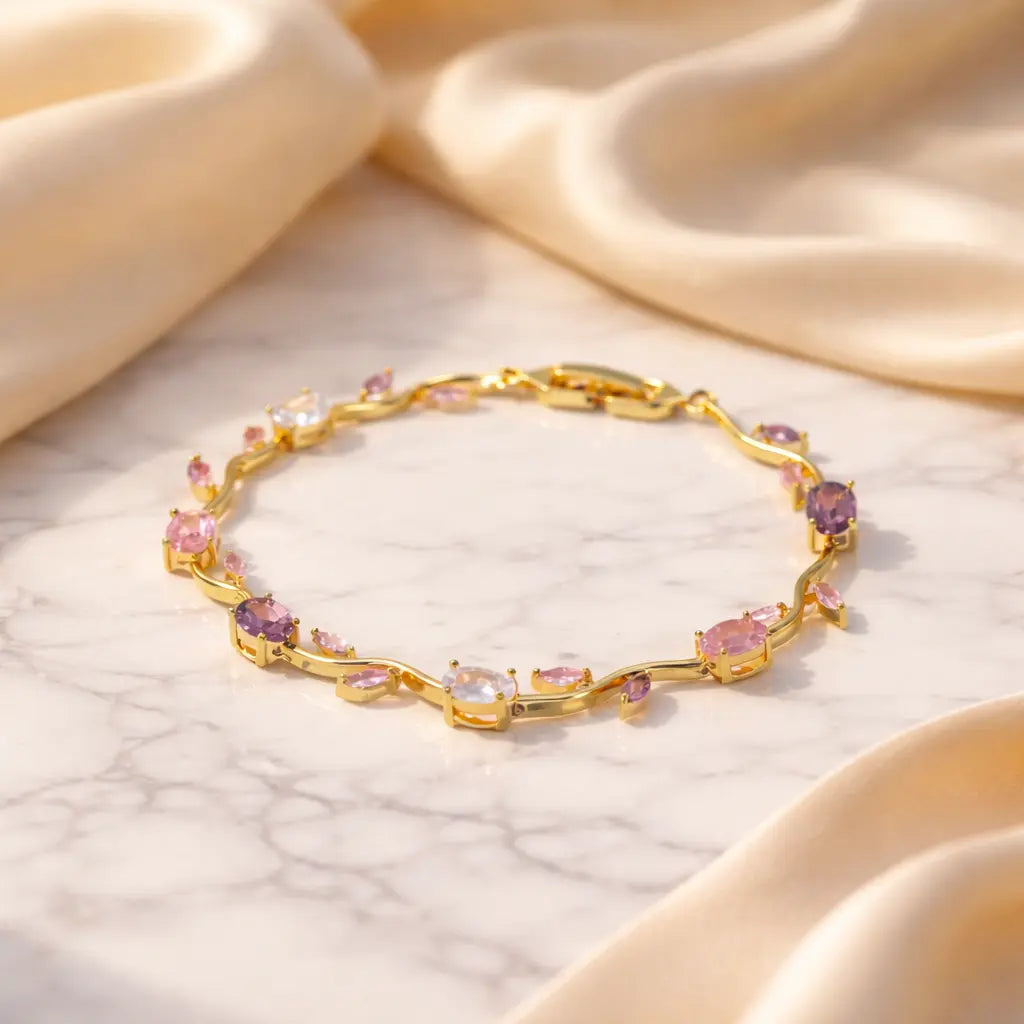 Tulip Floral Bracelet -18K Coquette Flower Bracelet
